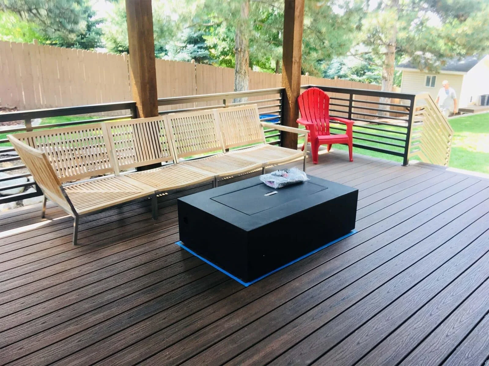 Composite deck with lounge furniture